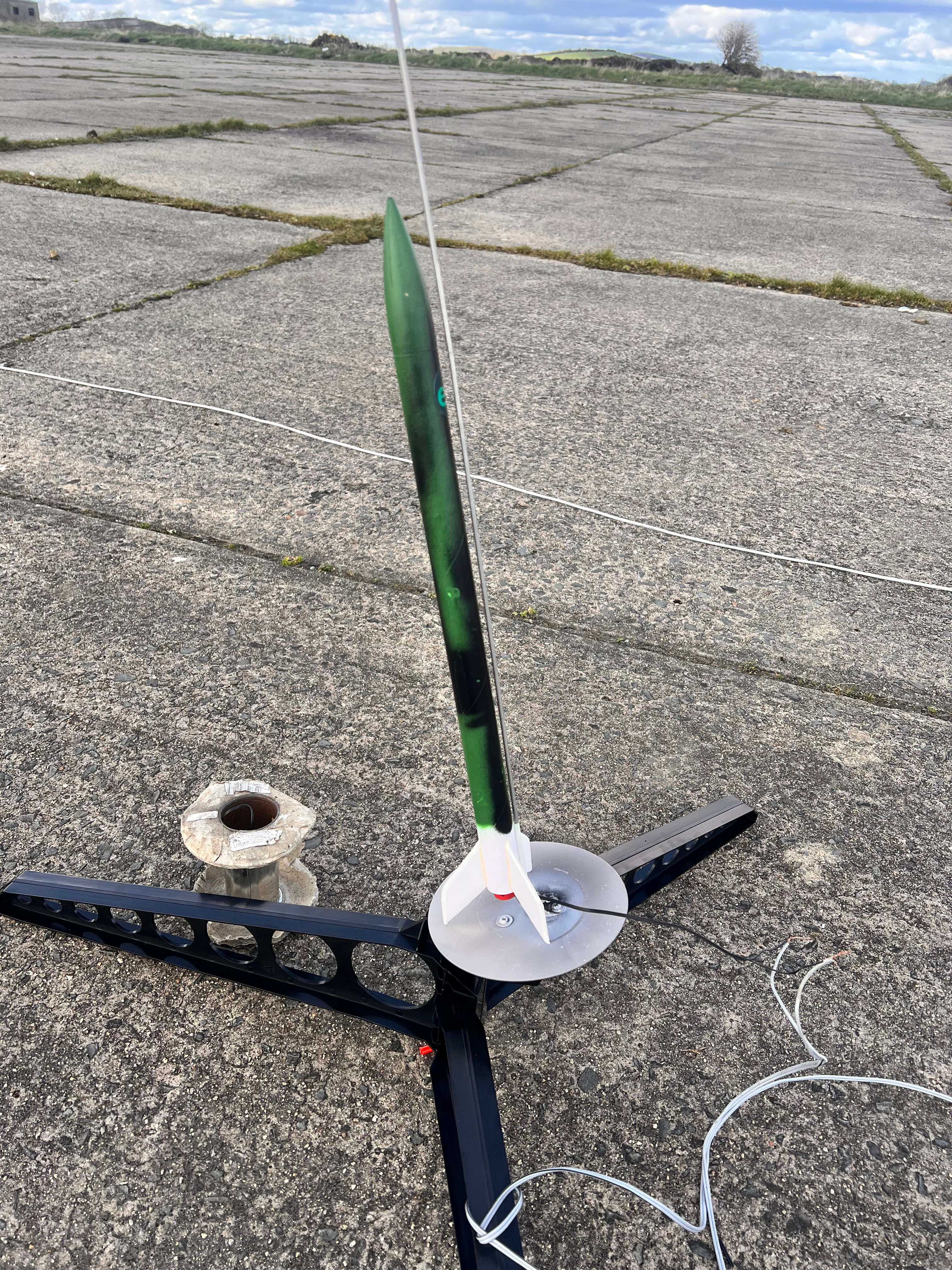 Rocket on launch pad ready for flight